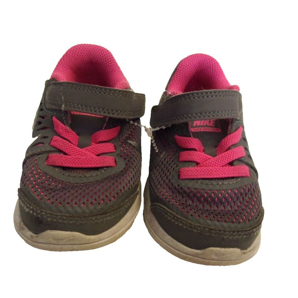Nike  Girls Size 5C 5  Toddler Child Pink Gray Sneakers Swoosh Logo